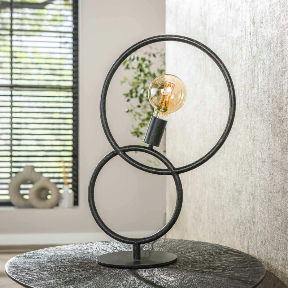 Lampe design noire – 2 anneaux TRIBECA