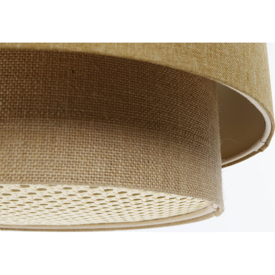 Suspension ronde en tissu et rotin Boho Elegant