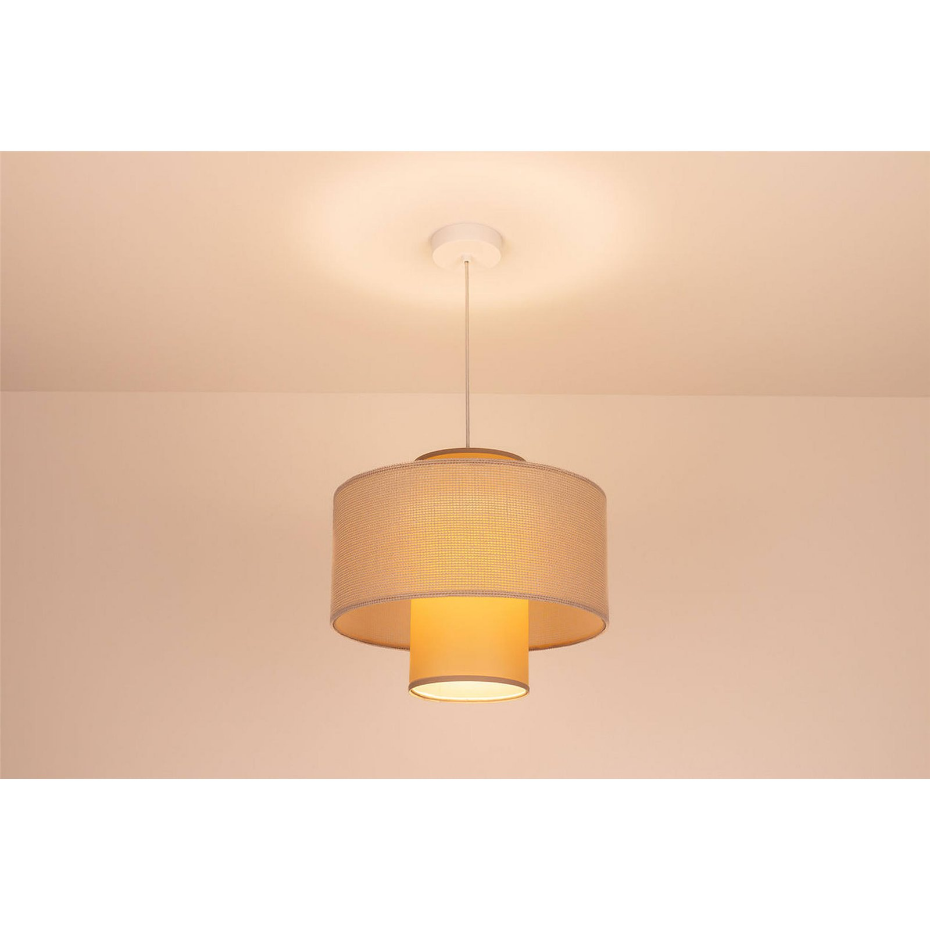 Suspension ronde en jute et lin Twin Light