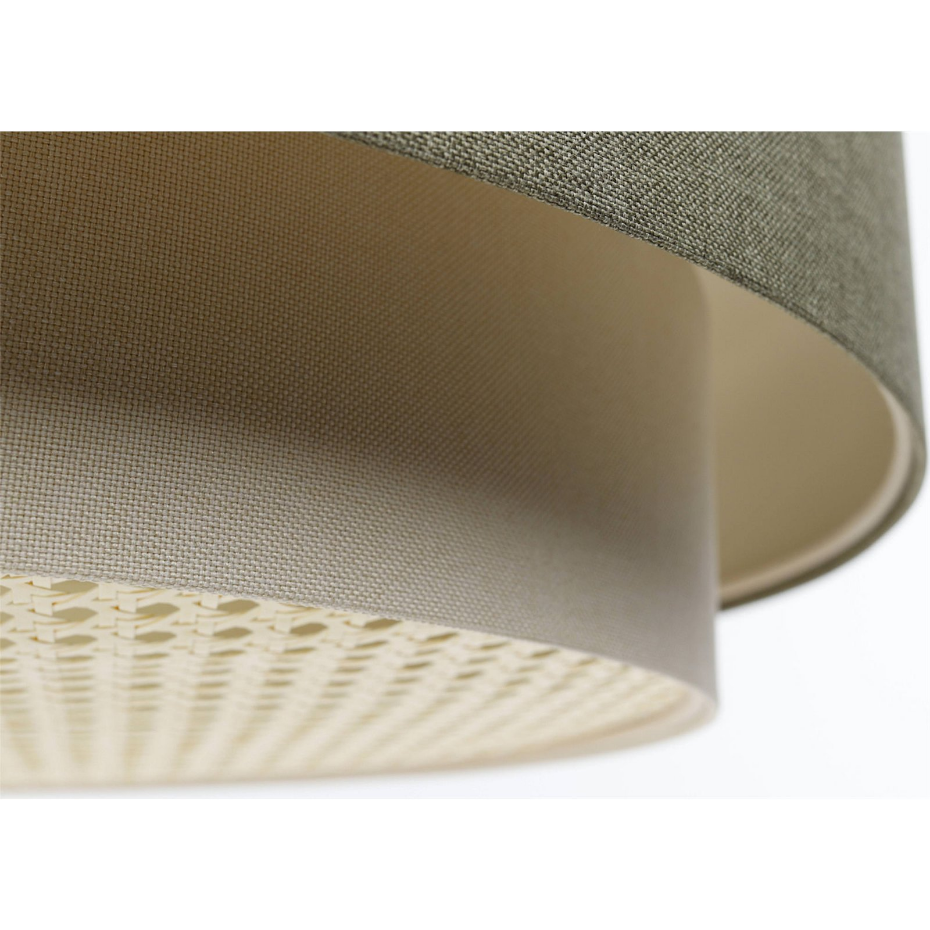Suspension ronde en tissu et rotin Boho Elegant