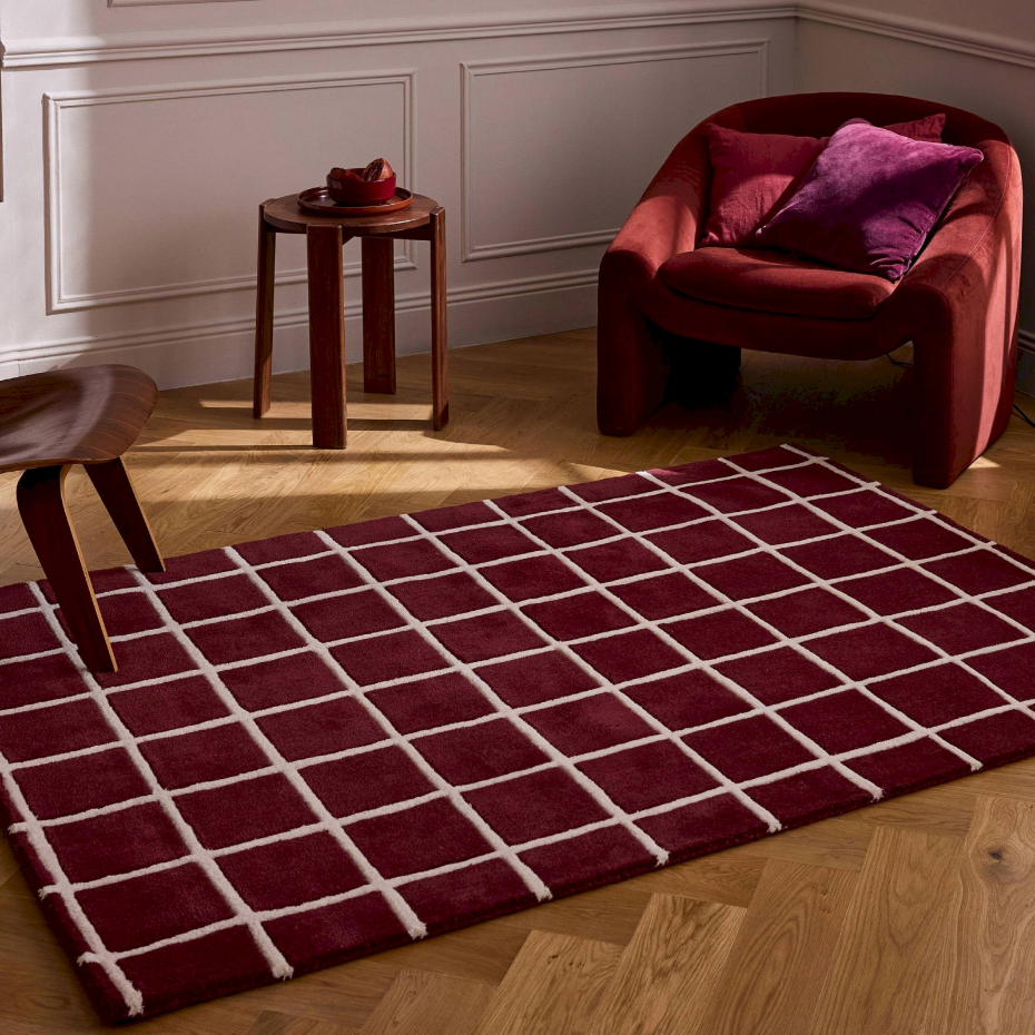Tapis en laine et coton fait main  d'orage
