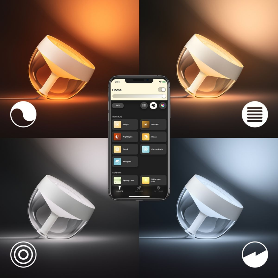 Lampe connectée HUE W&C Iris Blanc
