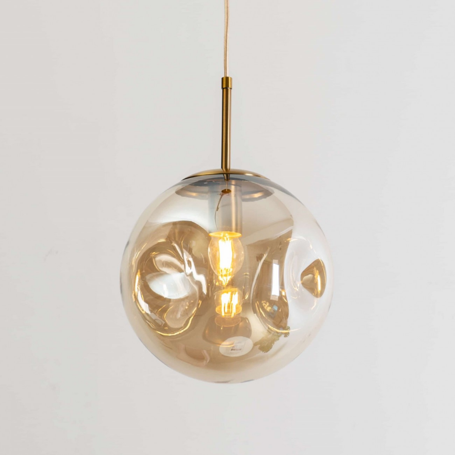 Suspension design en verre et laiton - NOUROT