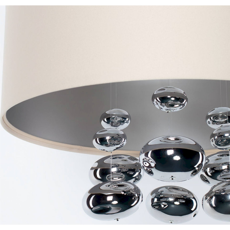 Suspension ronde en tissu avec boules Bubble Light