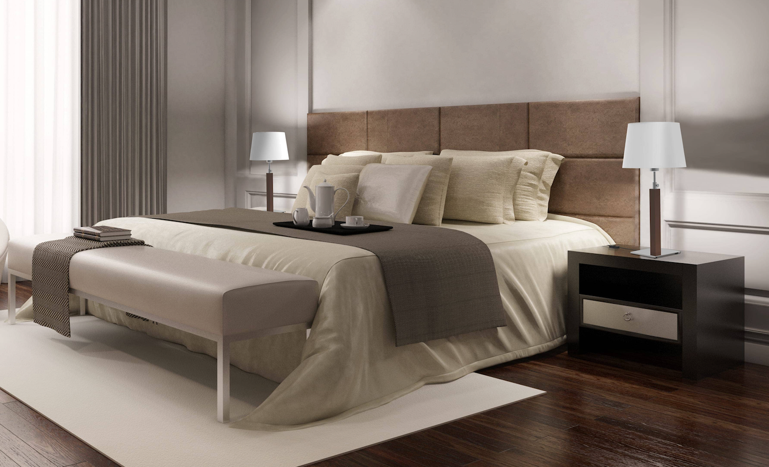 Lampe design en bois classique, QUATRO