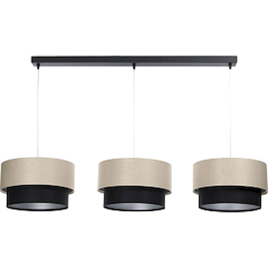 Suspension rectangulaire en PVC LED E27 Duo ellegant