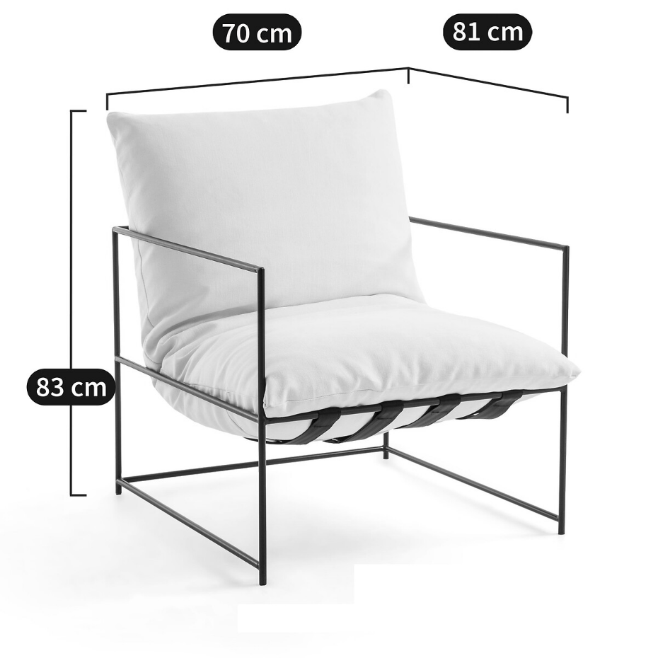 Fauteuil moelleux, tissu coton/lin, Sgothan
