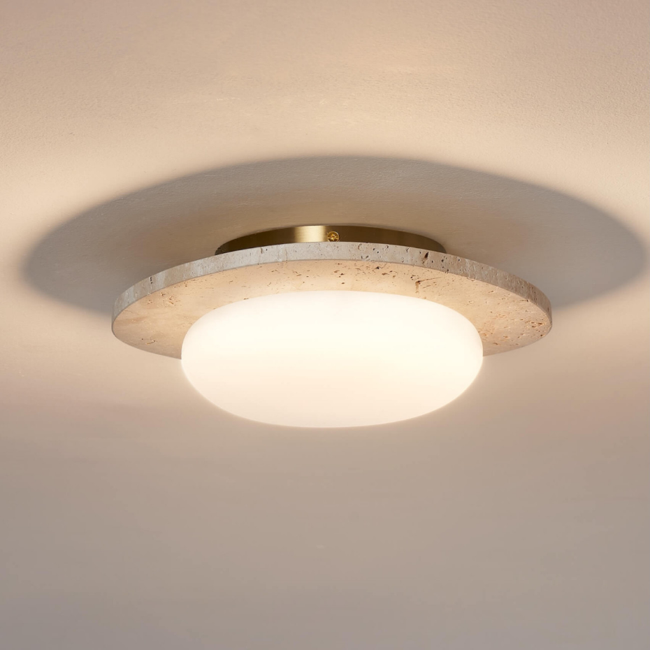 Plafonnier LED travertin naturel - NYMÉRIA