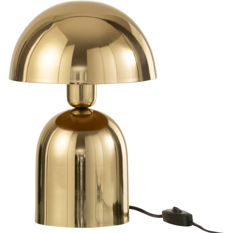 Lampe champignon en métal brillant forme ronde