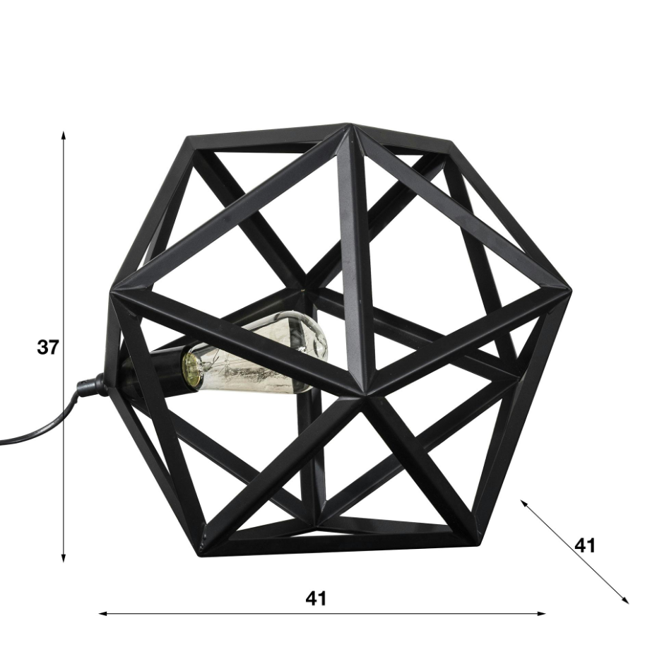 Lampe à poser moderne hexagonale métal noir TRIBECA