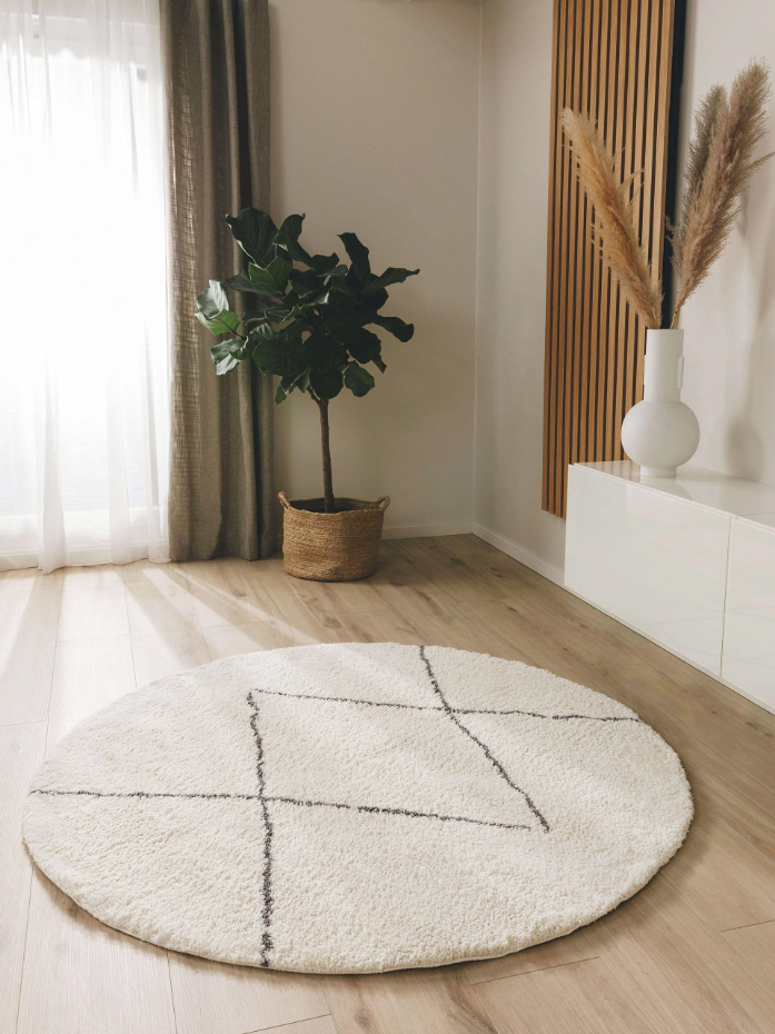 Tapis rond à poils longs BENNO