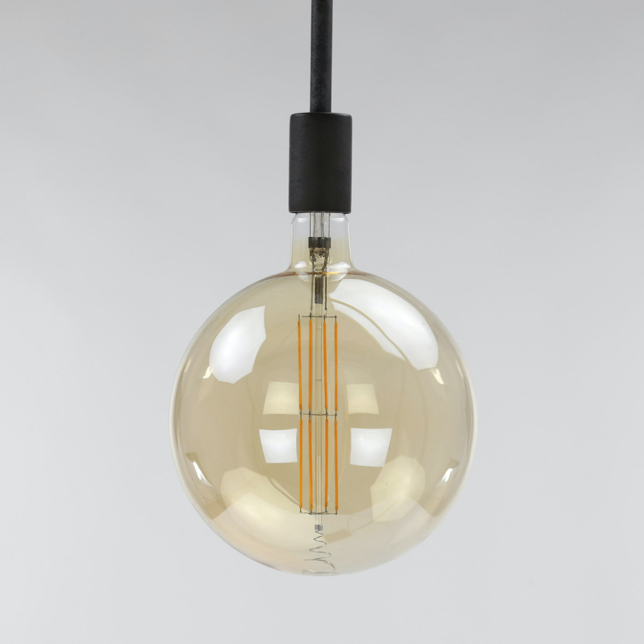 Ampoule globe 20 cm ambré LED filament lumière chaude (E27)