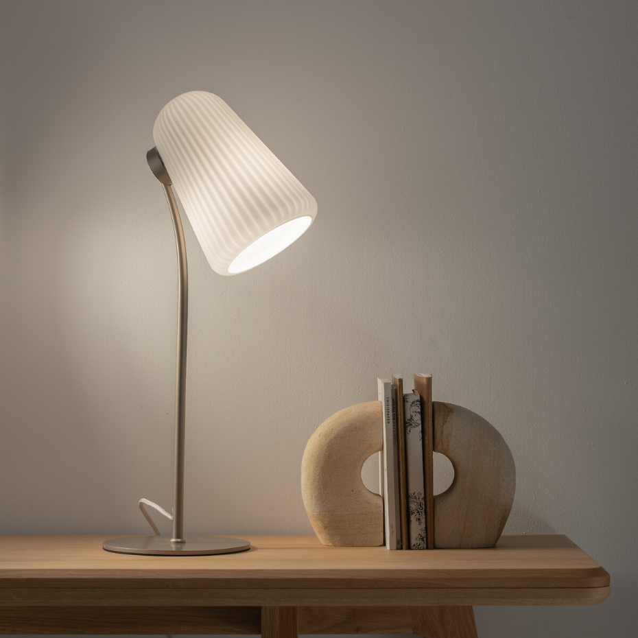 Lampe opaline cannelée, Fosca