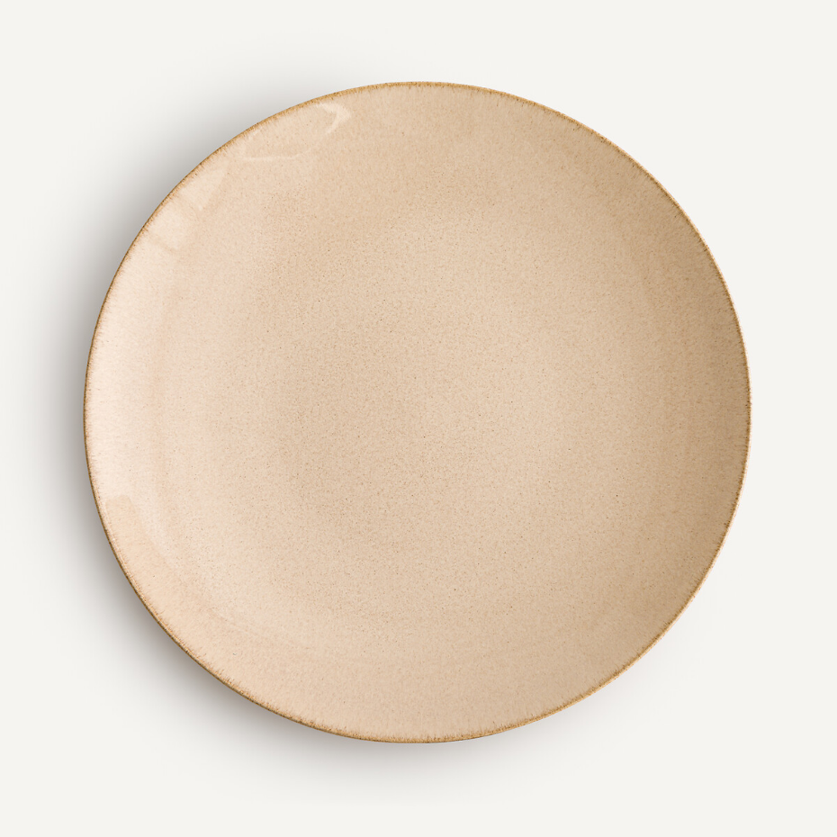 Lot de 4 assiettes plates en grès émaillé, BENN