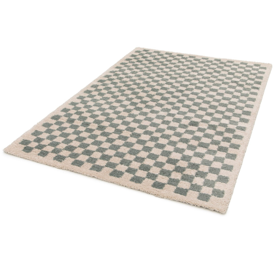 Tapis damier poils longs doux et volumineux CHECKERS