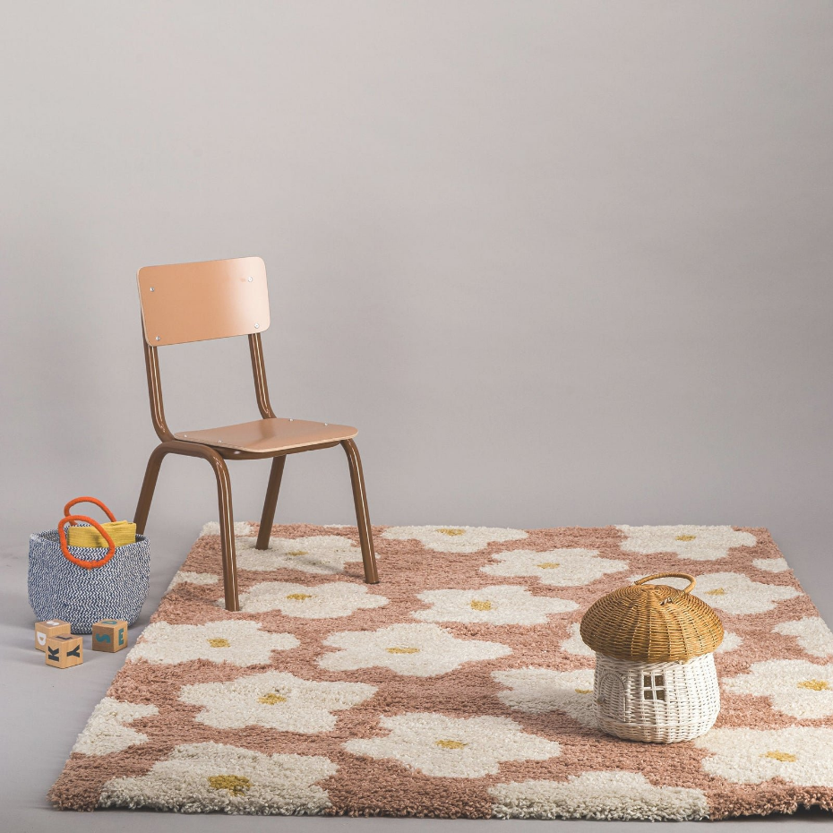 Tapis enfant épais et confortable FLEURS
