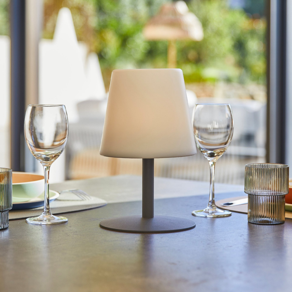 2 Lampes de table sans fil STANDY MINI Gris H25cm