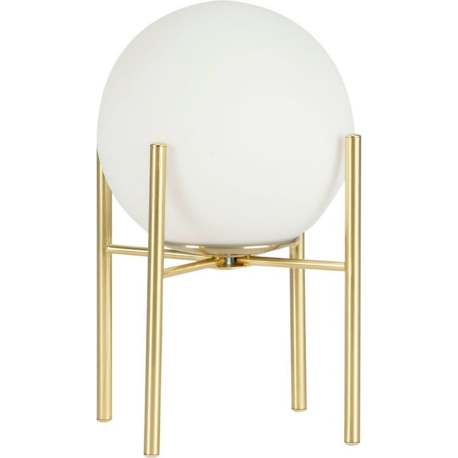 Lampe de chevet ronde en verre et laiton doré