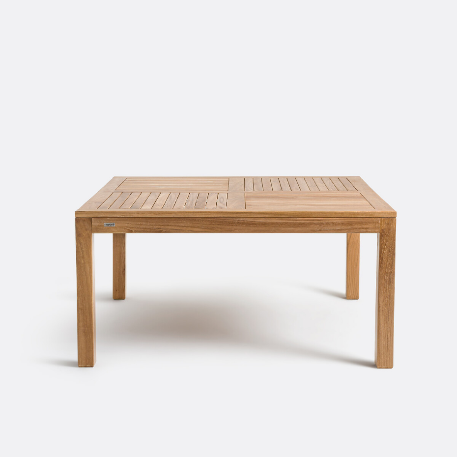 Table de jardin carrée en teck massif, Angoula