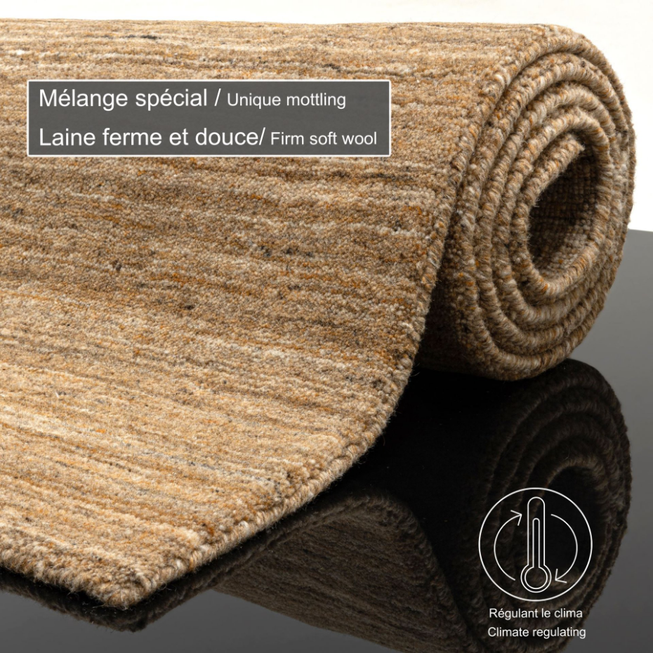Tapis de salon UNI en laine tissé à la main - Pure