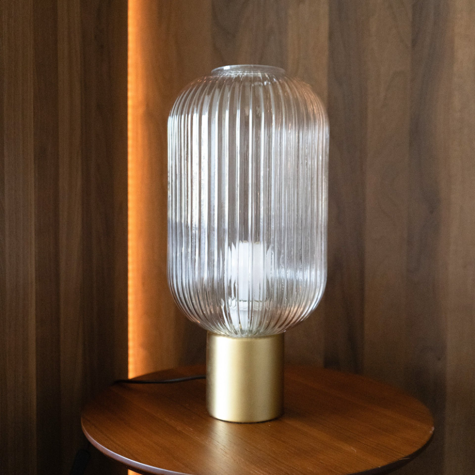 Lampe en verre cannelé - LOU
