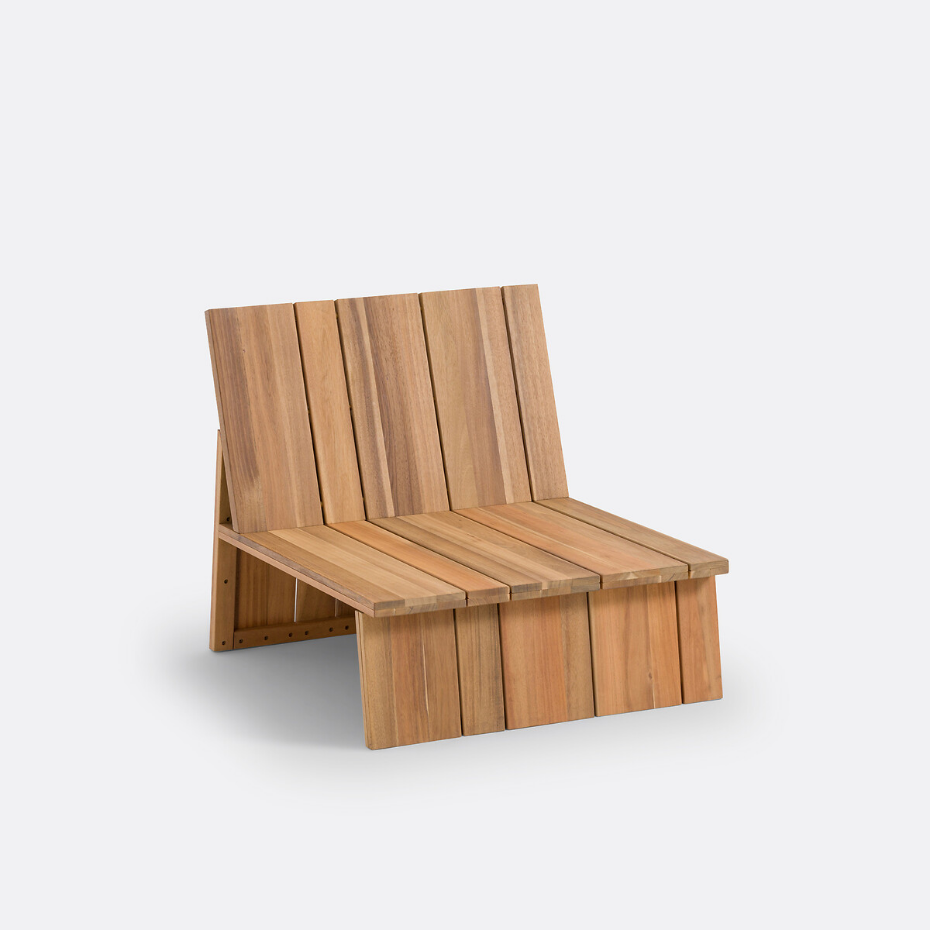 Fauteuil de jardin, acacia, Brut