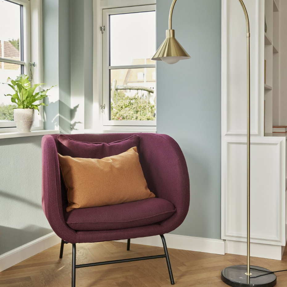 Lampadaire arc  base marbre
