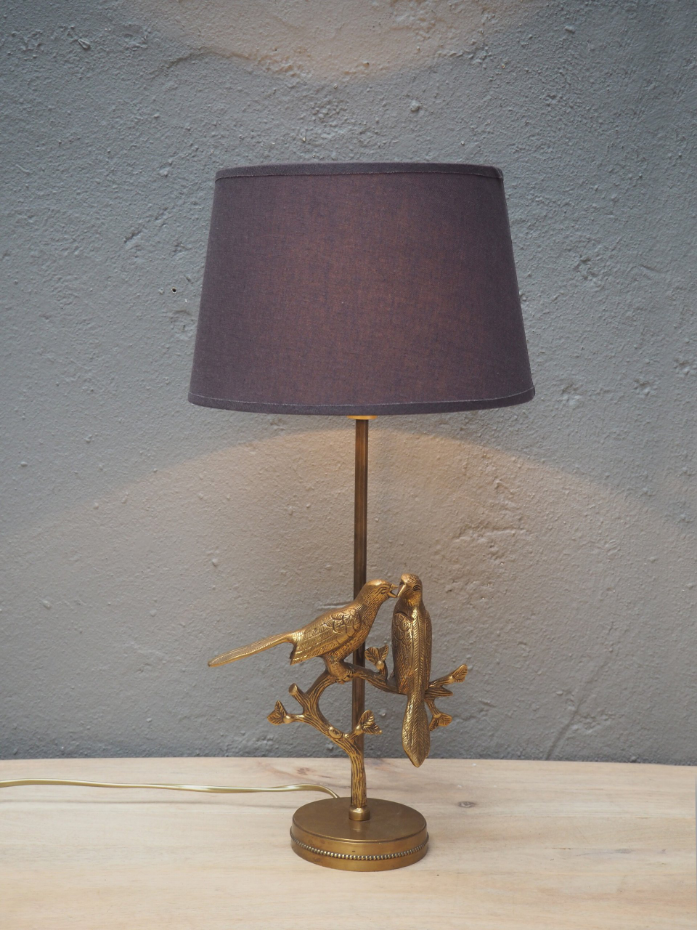Lampe à poser en laiton OISEAUX