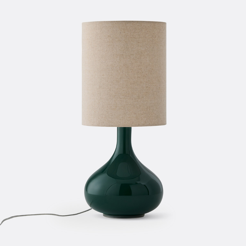 Lampe à poser verre et lin, Juna