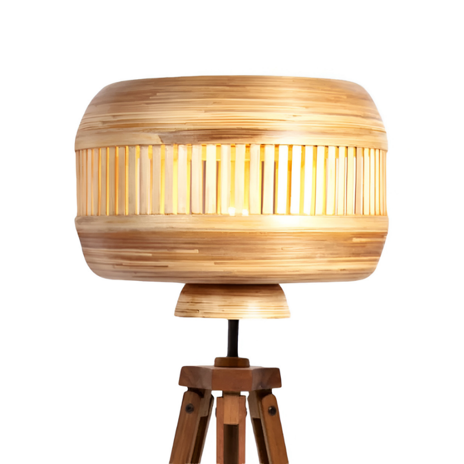 Lampadaire en teck et bambou MARLY