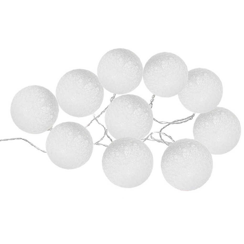 Guirlande Led Solaire 10 Boules Blanches