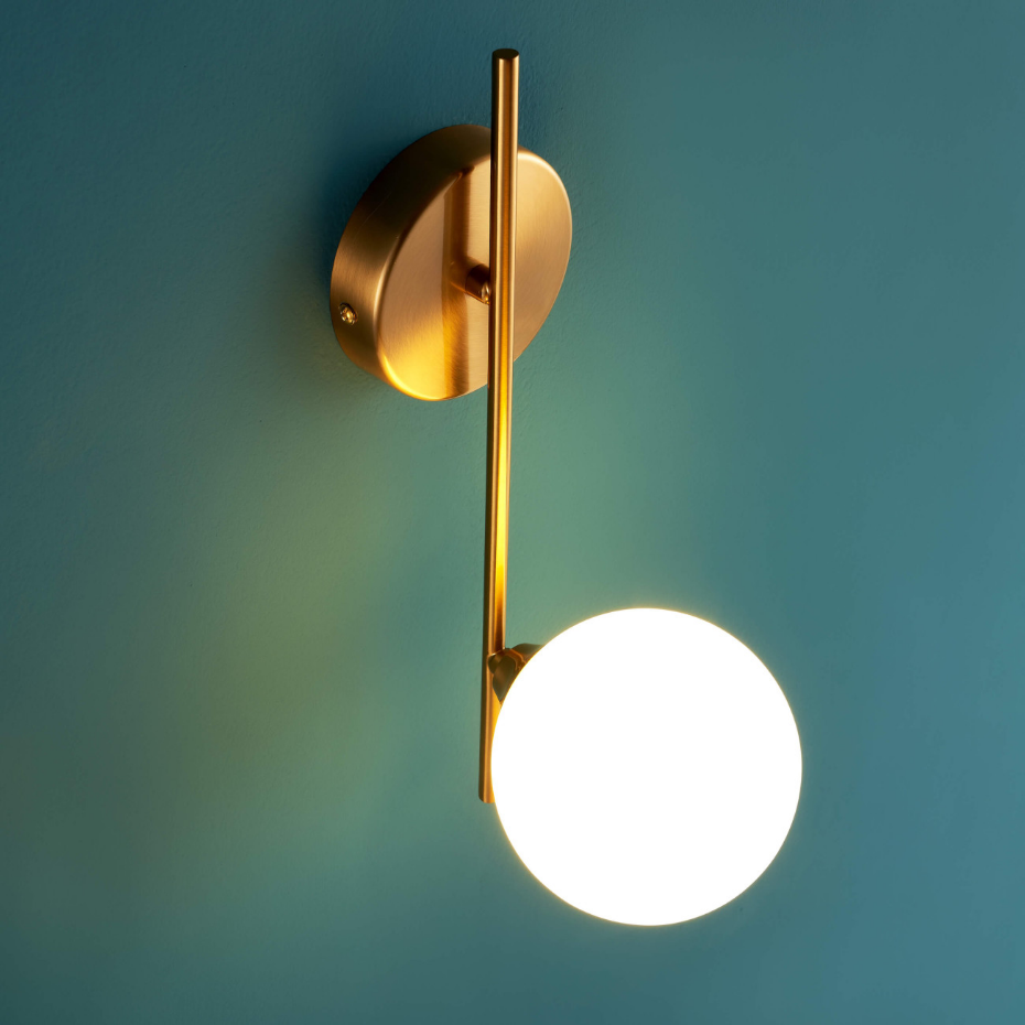 Applique avec globe en verre blanc – NEIRA