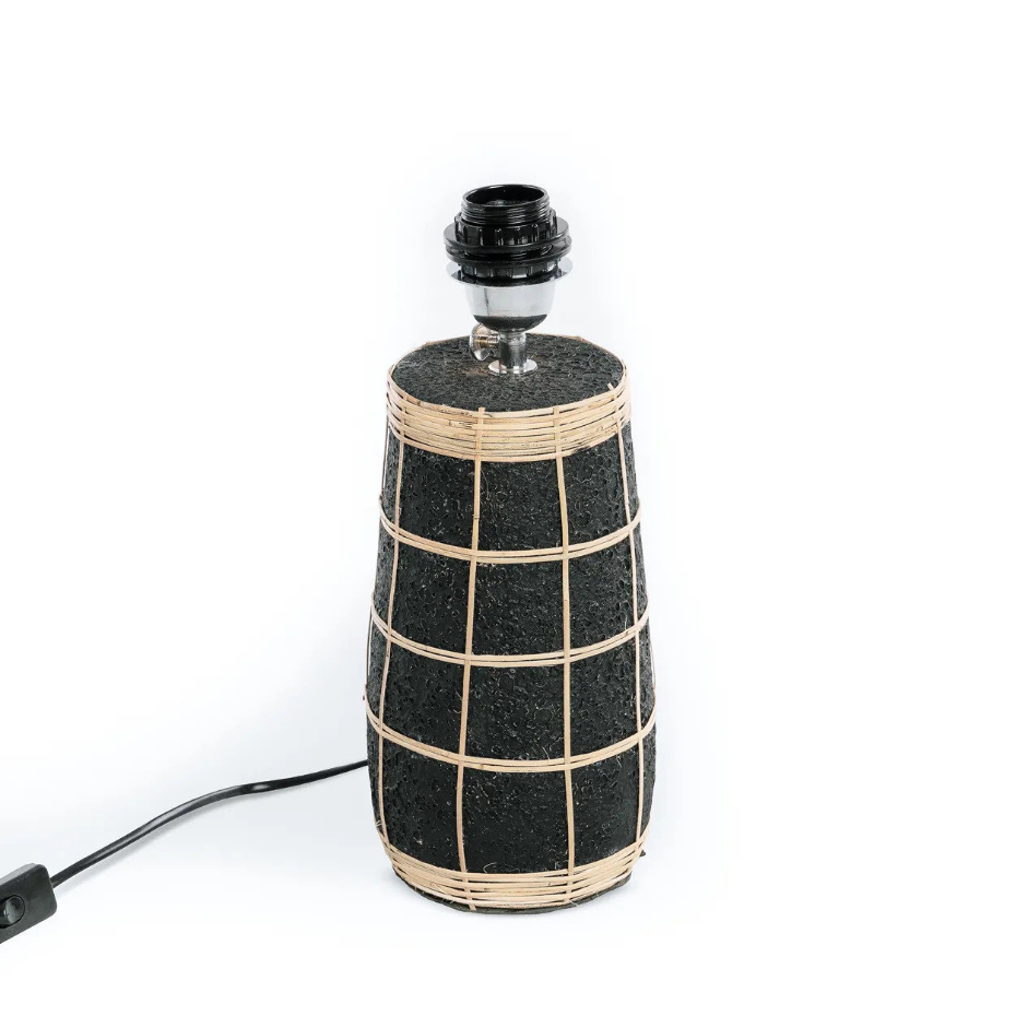 Lampe de table terre cuite herbe et rotin NAXOS