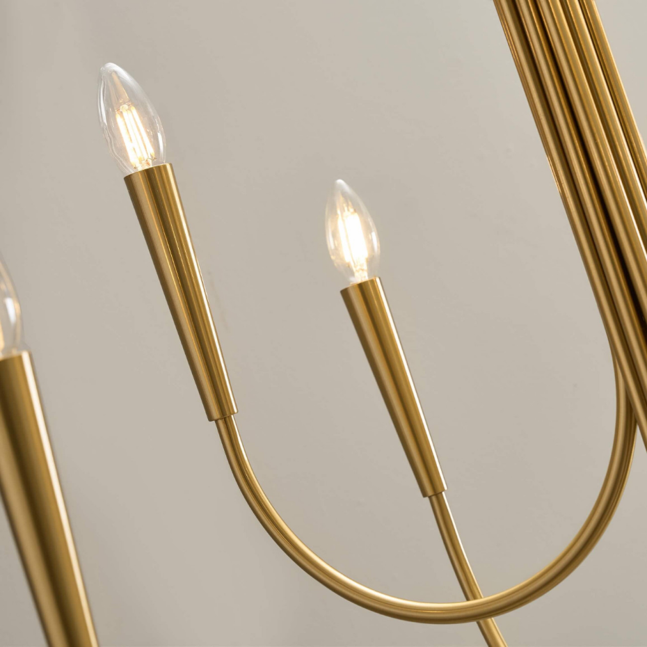 Lustre doré bras multiples 9 lumières - KAELISMA