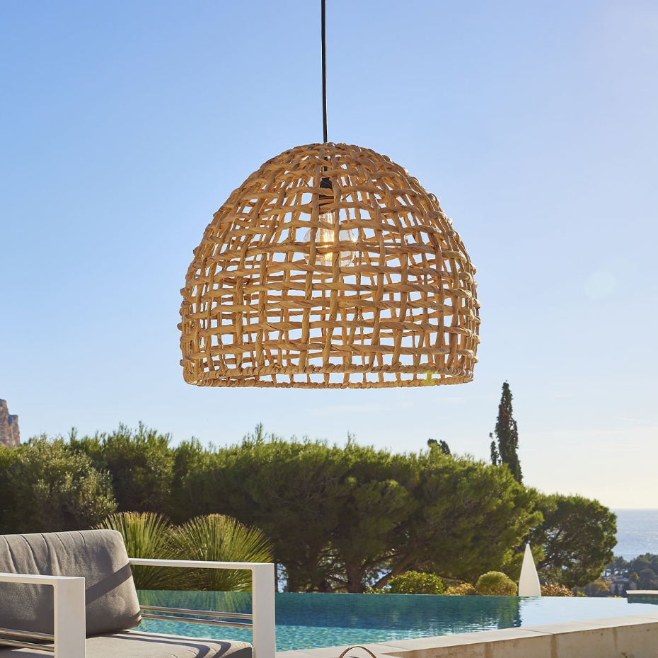 Suspension Extérieure Jacinthe d'Eau Beige D50cm Câble 5m