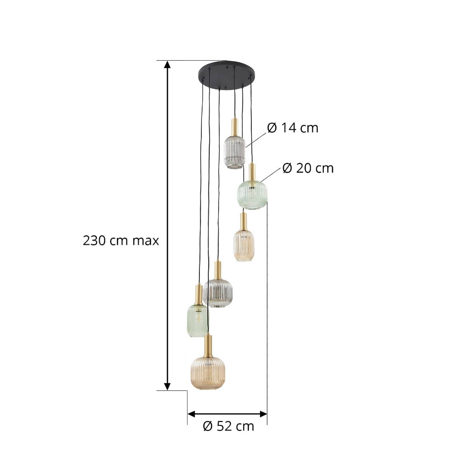 Suspension en verre vintage, Doroteo