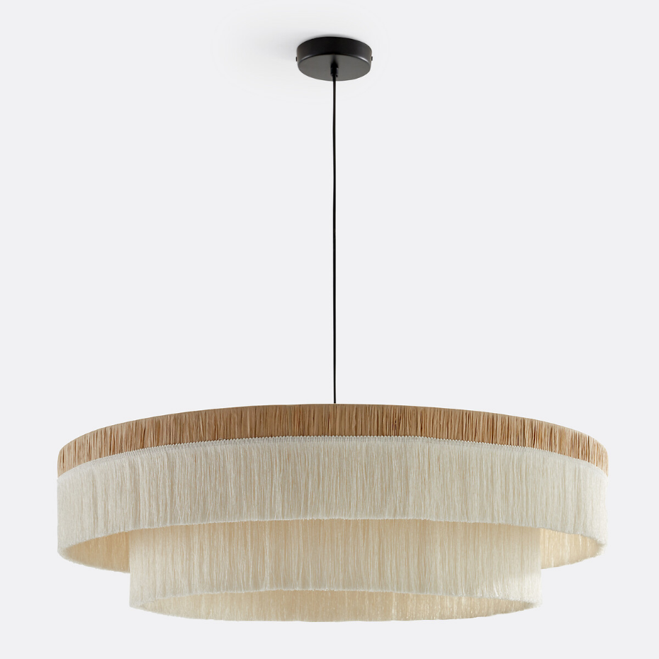 Suspension frangée en raphia Ø86 cm, Kavi