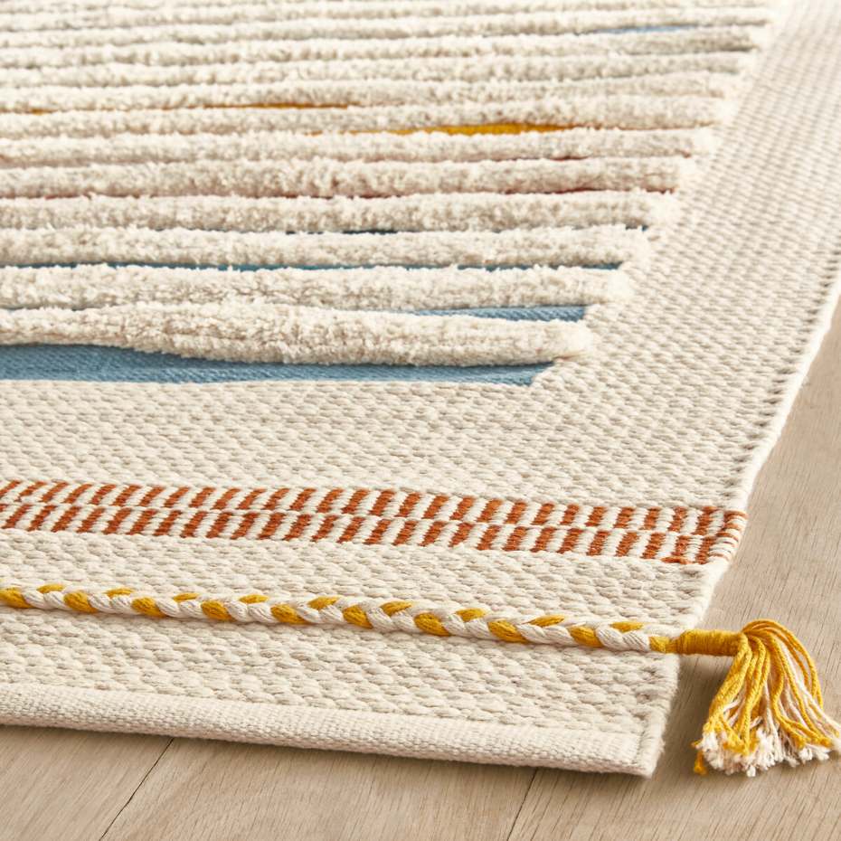 Tapis enfant tissé main coton biologique, Tomulo