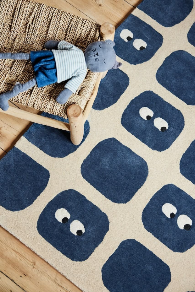 Tapis enfant rectangulaire épais, Coton bio GOTS, BIDULES