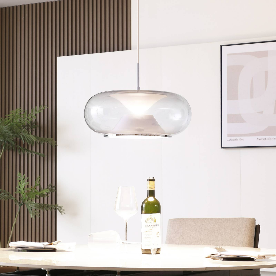 Suspension en verre moderneLED, Orasa