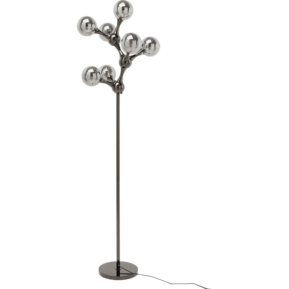 Lampadaire en verre et acier, ATOMIC BALLS