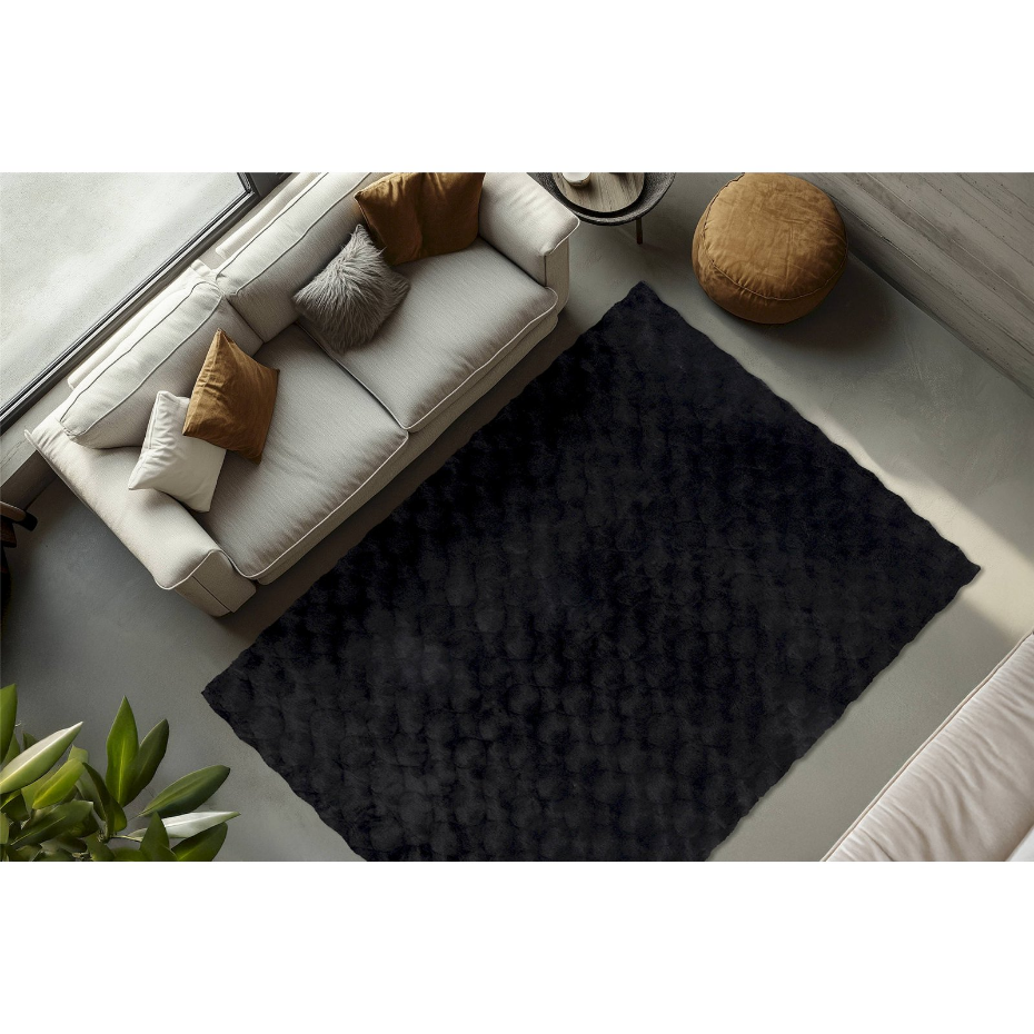 Tapis shaggy en polyester rectangulaire