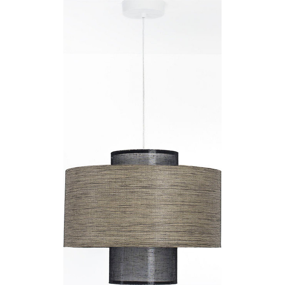 Suspension ronde en jute et lin Twin Light