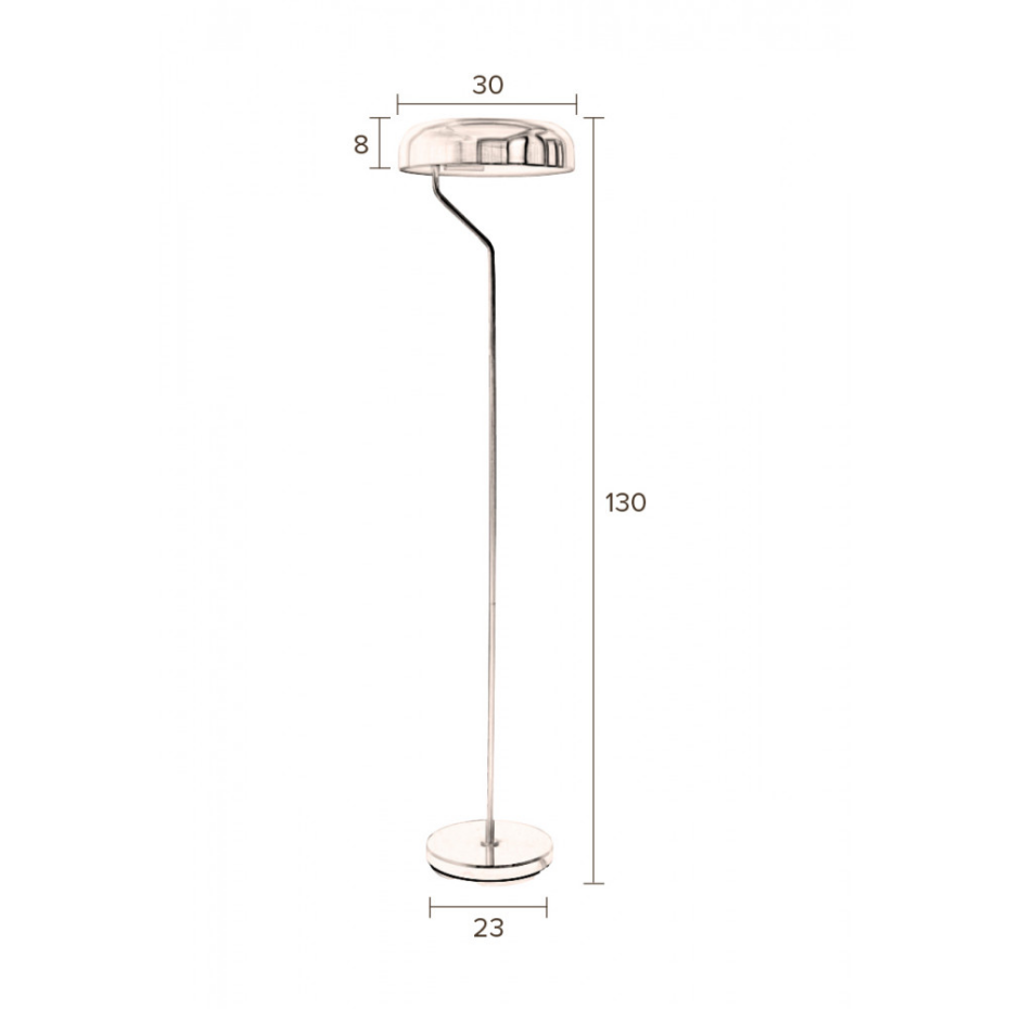 Lampadaire design métal finitions dorées- ECLIPSE