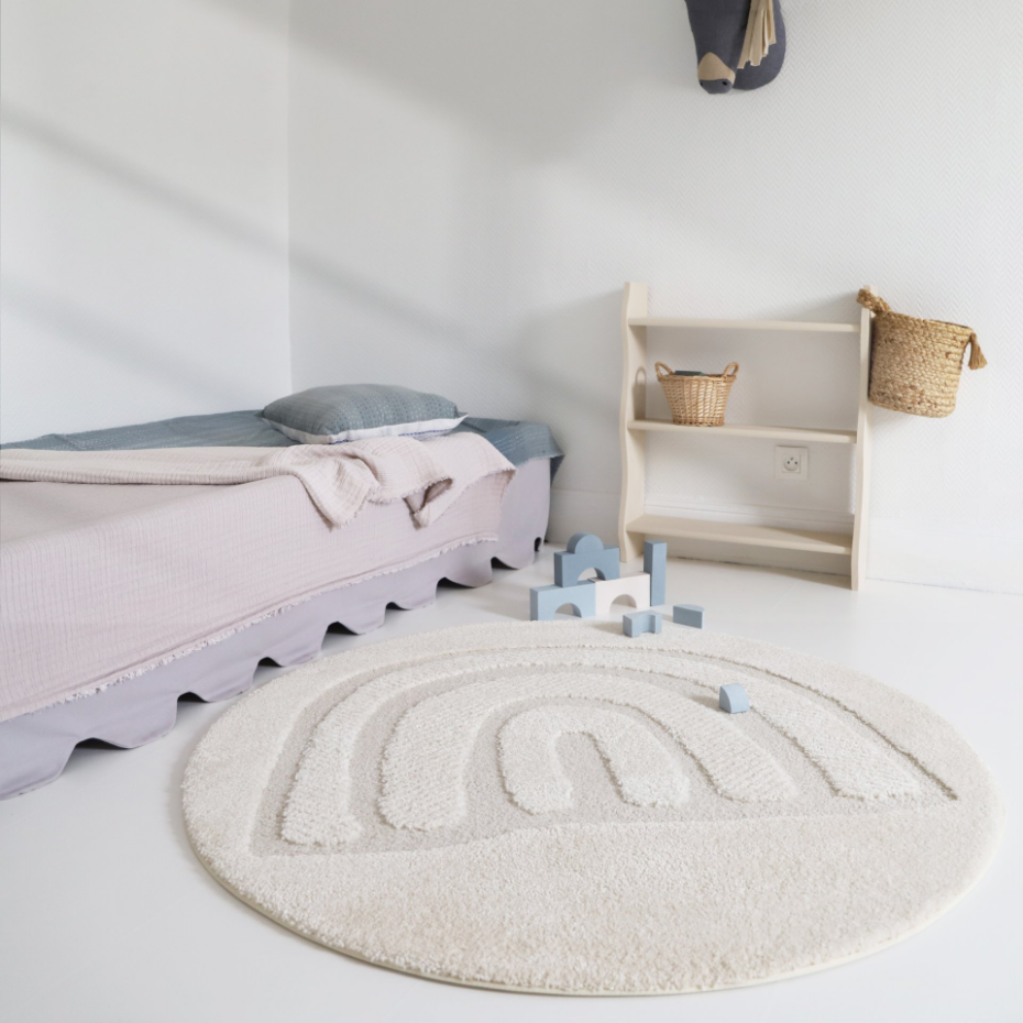 Tapis enfant arc en ciel ton sur ton RAINBOW DREAM