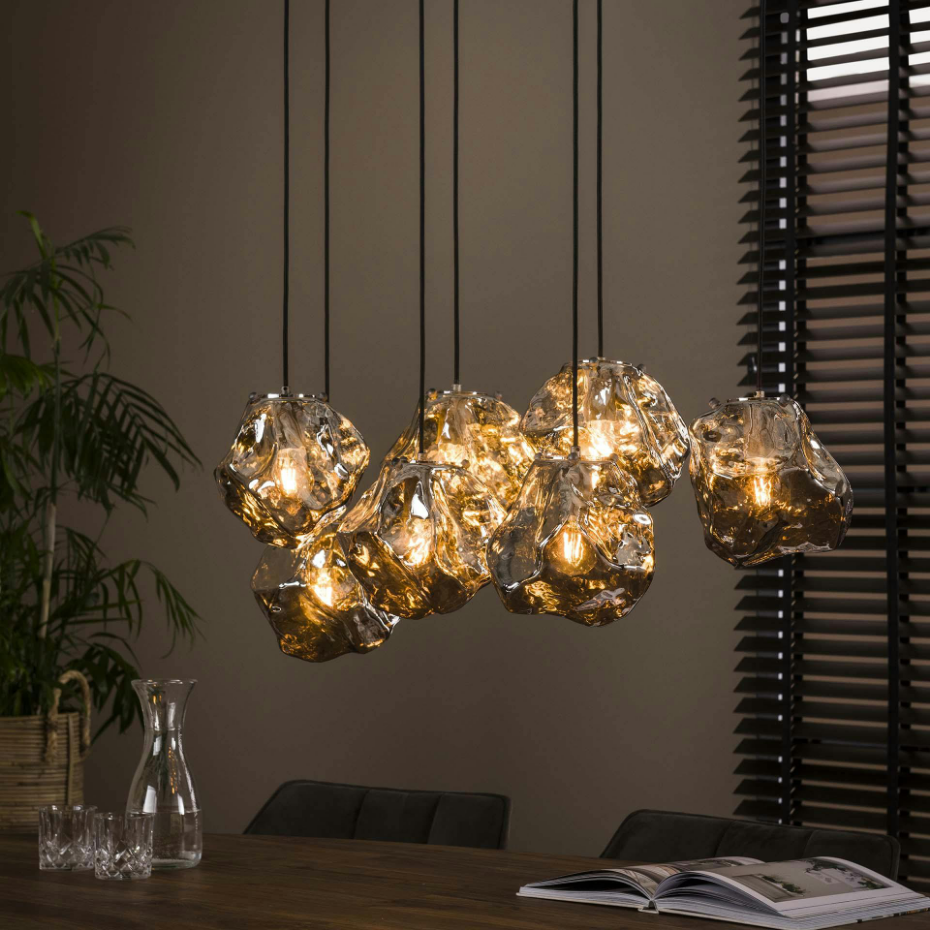 Suspension 7 lampes style moderne en verre NIAGARA