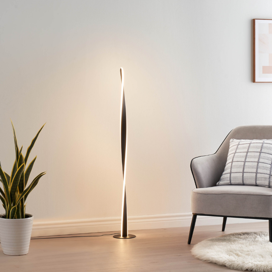 Lampadaire Design avec Torsade Unique – MAZEN