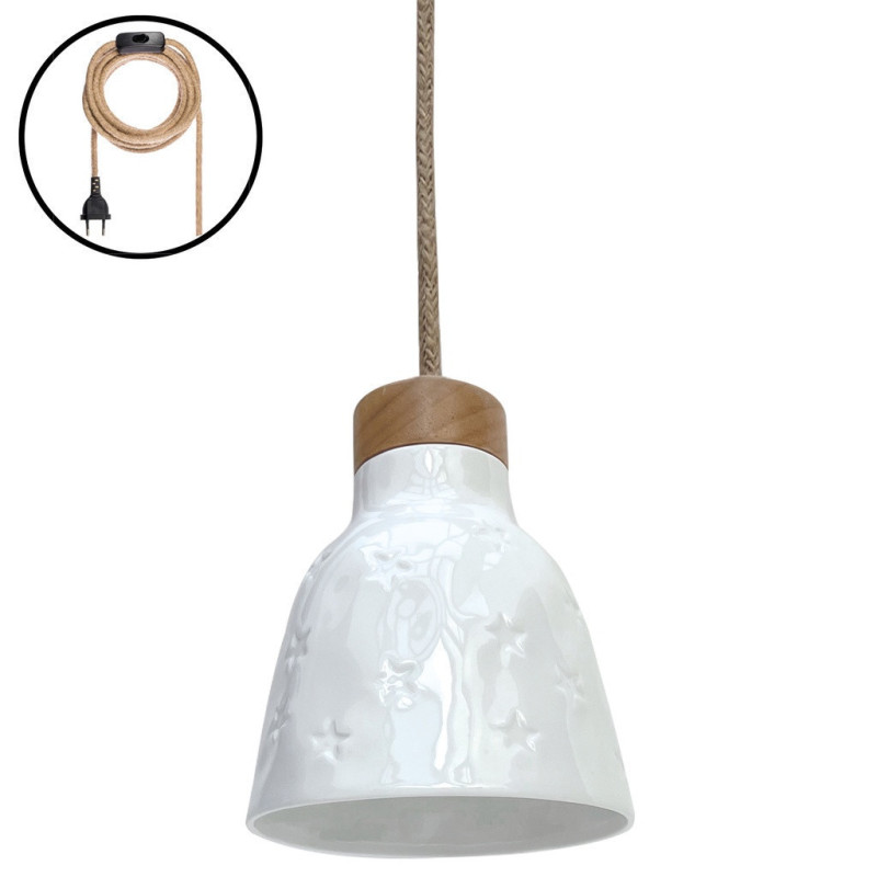 Applique baladeuse porcelaine blanche lisse Rosinette