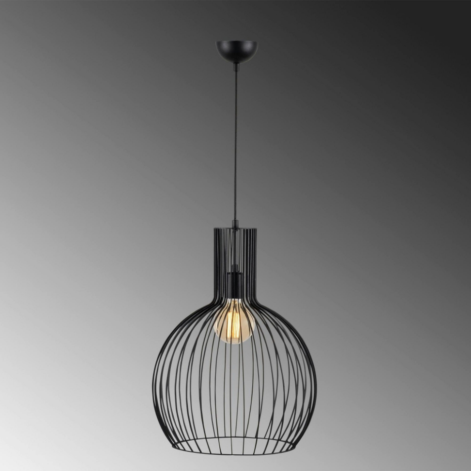 Suspension noire filaire – design globe moderne ERZIN