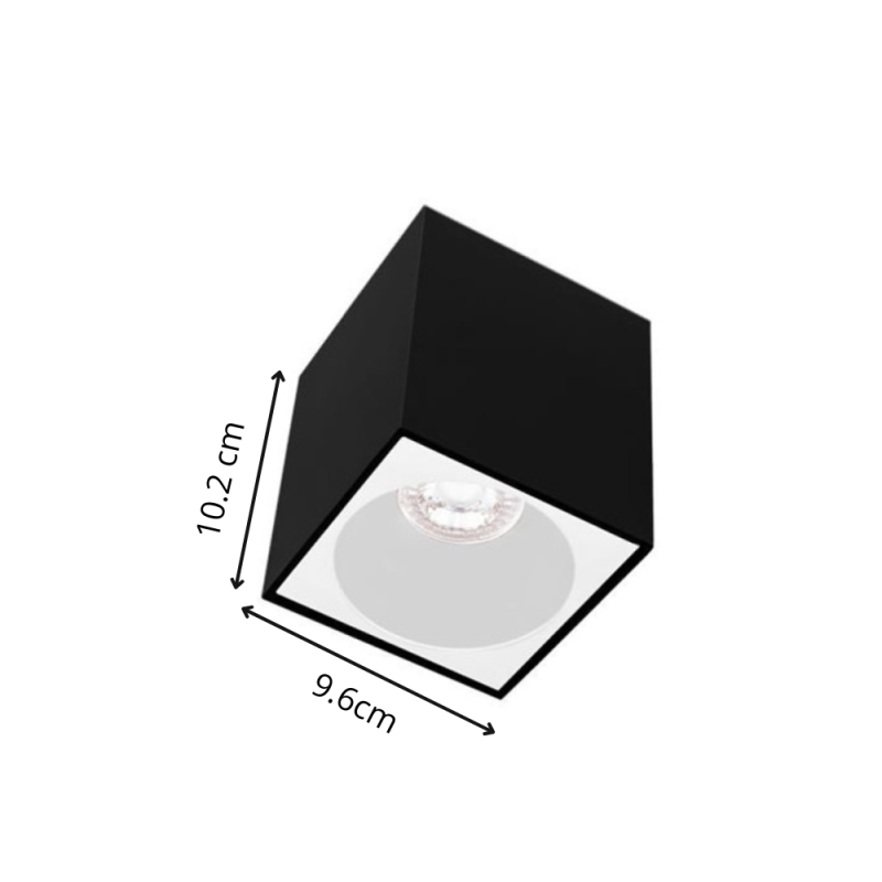 Spot Essentiel Cube Noir Intérieur Blanc